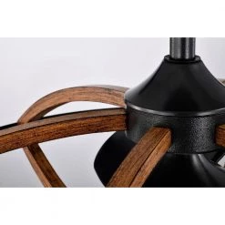 Dariin 28.3 in. 6-Light Indoor Matte Black Finish Ceiling Fan with Light Kit and Remote Included by Warehouse of Tiffany -Warehouse of Tiffany Shop oil rubbed finish warehouse of tiffany ceiling fans with lights dl03p02is a0 1000