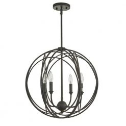 Lancelot 4-Light Oil Rubbed Bronze Pendant by Warehouse of Tiffany