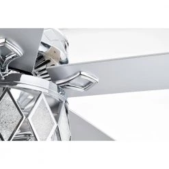 Cadella 52 in. 2-Light Polished Silver 5 Blades Lighted Ceiling Fan with Remote by Warehouse of Tiffany -Warehouse of Tiffany Shop polished chrome warehouse of tiffany ceiling fans with lights al02p01ch 44 1000