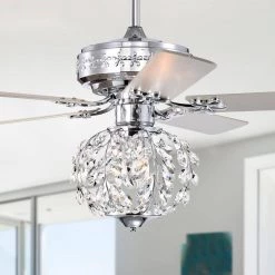 Wellas 52 in. 3-Light Indoor Polished Chrome Finish Ceiling Fan with Light Kit and Remote Control by Warehouse of Tiffany -Warehouse of Tiffany Shop polished chrome warehouse of tiffany ceiling fans with lights ay06y06cr c3 1000