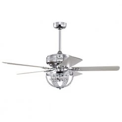 Santana 52 in. 3-Light Indoor Polished Chrome Finish Ceiling Fan with Light Kit by Warehouse of Tiffany -Warehouse of Tiffany Shop polished chrome warehouse of tiffany ceiling fans with lights ay13y13cr c3 1000