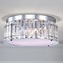Collena 12 in. 2-Light Indoor Polished Chrome Flush Mount with Light Kit by Warehouse of Tiffany