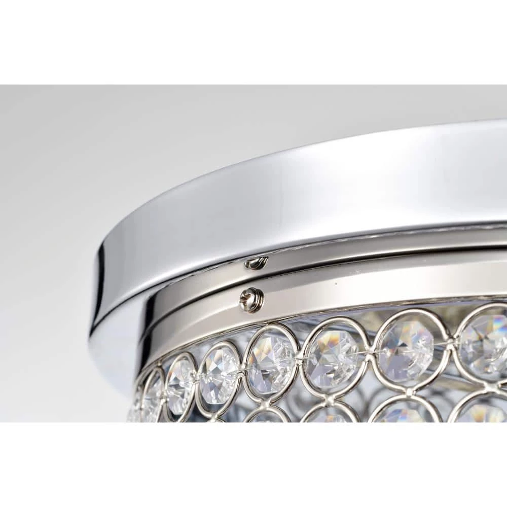 Pieni 12 in. 2-Light Indoor Polished Chrome Semi-Flush Mount Ceiling Light with Light Kit by Warehouse of Tiffany 8 Pieni 12 in. 2-Light Indoor Polished Chrome Semi-Flush Mount Ceiling Light with Light Kit by Warehouse of Tiffany - Image 6