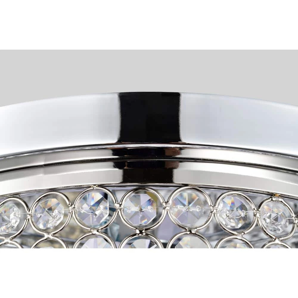 Pieni 12 in. 2-Light Indoor Polished Chrome Semi-Flush Mount Ceiling Light with Light Kit by Warehouse of Tiffany 4 Pieni 12 in. 2-Light Indoor Polished Chrome Semi-Flush Mount Ceiling Light with Light Kit by Warehouse of Tiffany - Image 2