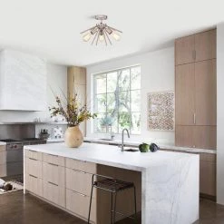 Caleb 11 in. 3-Light Polished Nickel Indoor Semi-Flush Mount Light with Light Kit by Warehouse of Tiffany -Warehouse of Tiffany Shop polished nickel warehouse of tiffany flush mount lights mx38 3pn 31 1000