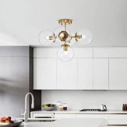 Haaris 20 in. 5-Light Indoor Polished Gold Semi-Flush Mount Ceiling Light with Light Kit and Remote by Warehouse of Tiffany -Warehouse of Tiffany Shop polished satin gold warehouse of tiffany flush mount lights fc10015 5bs 31 1000