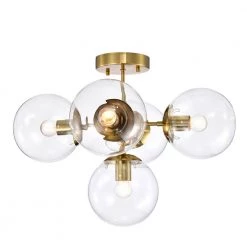 Haaris 20 in. 5-Light Indoor Polished Gold Semi-Flush Mount Ceiling Light with Light Kit and Remote by Warehouse of Tiffany -Warehouse of Tiffany Shop polished satin gold warehouse of tiffany flush mount lights fc10015 5bs 4f 1000