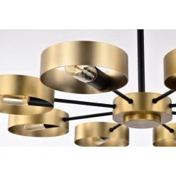 Vibiana 32 in. 8-Light Indoor Satin Brass Chandelier with Light Kit by Warehouse of Tiffany -Warehouse of Tiffany Shop satin brass warehouse of tiffany chandeliers pd026 8bs 1d 1000