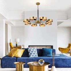 Vibiana 32 in. 8-Light Indoor Satin Brass Chandelier with Light Kit by Warehouse of Tiffany -Warehouse of Tiffany Shop satin brass warehouse of tiffany chandeliers pd026 8bs 31 1000