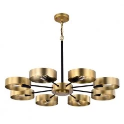 Vibiana 32 in. 8-Light Indoor Satin Brass Chandelier with Light Kit by Warehouse of Tiffany -Warehouse of Tiffany Shop satin brass warehouse of tiffany chandeliers pd026 8bs c3 1000