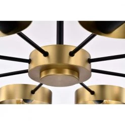 Vibiana 32 in. 8-Light Indoor Satin Brass Chandelier with Light Kit by Warehouse of Tiffany -Warehouse of Tiffany Shop satin brass warehouse of tiffany chandeliers pd026 8bs fa 1000