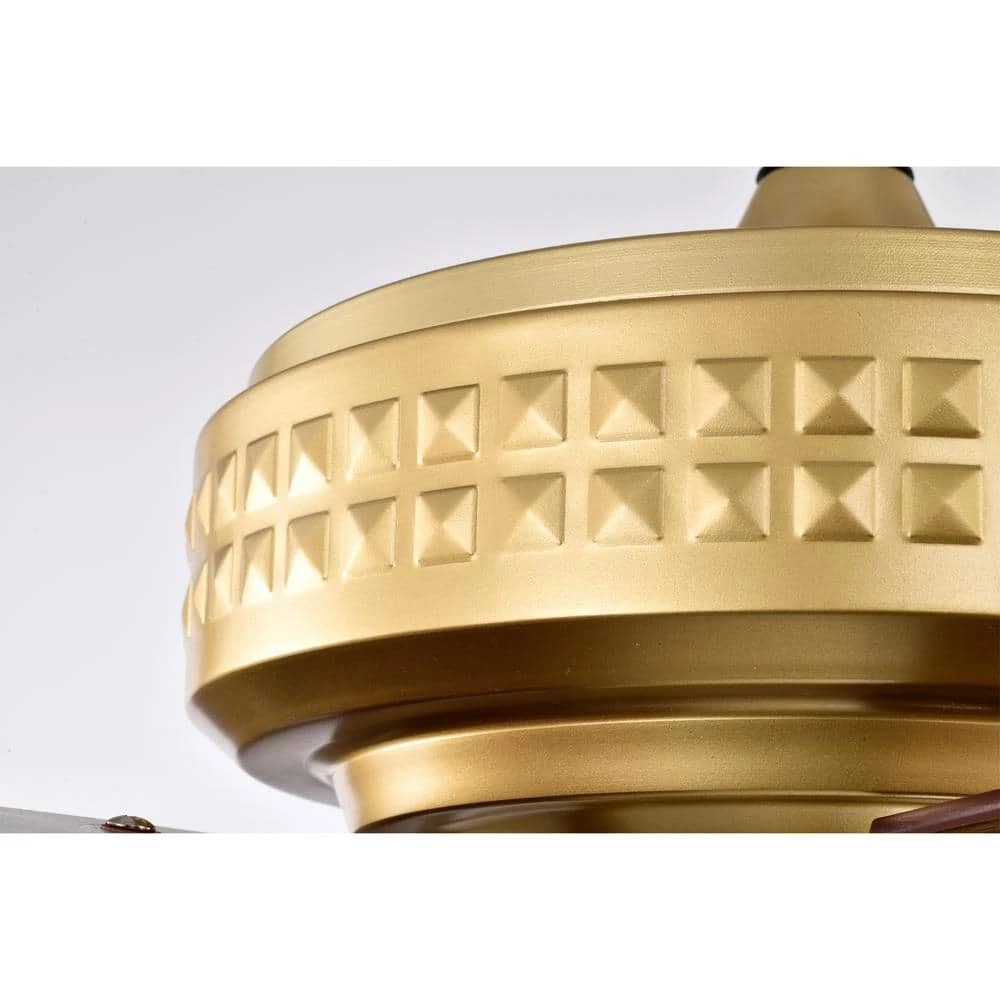 Adsila 52 in. 3-Light Indoor Satin Gold Ceiling Fan Chandelier with Light Kit and Remote Control by Warehouse of Tiffany 9 Adsila 52 in. 3-Light Indoor Satin Gold Ceiling Fan Chandelier with Light Kit and Remote Control by Warehouse of Tiffany - Image 7