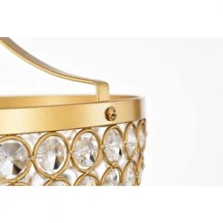 Laverna 9.4 in. 1-Light Indoor Satin Gold Semi-Flush Mount Ceiling Light with Light Kit and Remote by Warehouse of Tiffany -Warehouse of Tiffany Shop satin gold warehouse of tiffany flush mount lights 6001 1sf 4f 1000