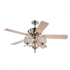 Boye 52 in. Silver Indoor Remote Controlled Ceiling Fan with Light Kit by Warehouse of Tiffany