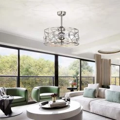 Gio 24 in. 6-Light Indoor Satin Nickel Ceiling Fan with Light Kit and Remote by Warehouse of Tiffany -Warehouse of Tiffany Shop satin nickel warehouse of tiffany ceiling fans with lights dw01w47sn 31 1000