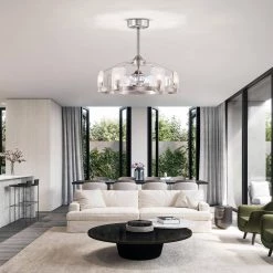 Luciala 28 in. 6-Light Indoor Satin Silver Ceiling Fan with Light Kit by Warehouse of Tiffany -Warehouse of Tiffany Shop satin silver warehouse of tiffany ceiling fans with lights dl01p13sn 31 1000