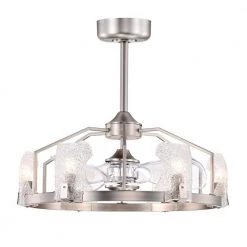 Luciala 28 in. 6-Light Indoor Satin Silver Ceiling Fan with Light Kit by Warehouse of Tiffany -Warehouse of Tiffany Shop satin silver warehouse of tiffany ceiling fans with lights dl01p13sn 4f 1000