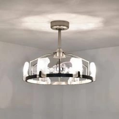 Luciala 28 in. 6-Light Indoor Satin Silver Ceiling Fan with Light Kit by Warehouse of Tiffany -Warehouse of Tiffany Shop satin silver warehouse of tiffany ceiling fans with lights dl01p13sn fa 1000