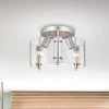 Fortuna 13 in. 2-Light Indoor Satin Silver Semi-Flush Mount Ceiling Light with Light Kit and Remote by Warehouse of Tiffany -Warehouse of Tiffany Shop satin silver warehouse of tiffany flush mount lights 2035 3si 64 1000