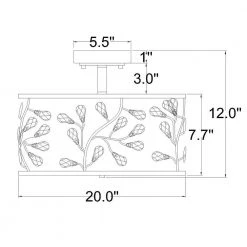 Lala 20 in. 3-Light Indoor Satin Silver Semi-Flush Mount Ceiling Light with Light Kit and Remote by Warehouse of Tiffany -Warehouse of Tiffany Shop satin silver warehouse of tiffany flush mount lights fc10008 3as fa 1000