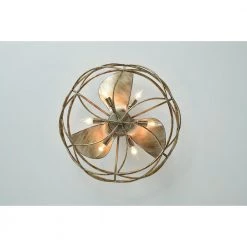 Madalyn 25.6 in. Indoor Silver and Brown Finish Ceiling Fan with Light Kit and Remote Control Included by Warehouse of Tiffany -Warehouse of Tiffany Shop silver and brown warehouse of tiffany ceiling fans with lights dw01w04as 1d 1000