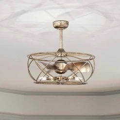 Madalyn 25.6 in. Indoor Silver and Brown Finish Ceiling Fan with Light Kit and Remote Control Included by Warehouse of Tiffany -Warehouse of Tiffany Shop silver and brown warehouse of tiffany ceiling fans with lights dw01w04as 77 1000