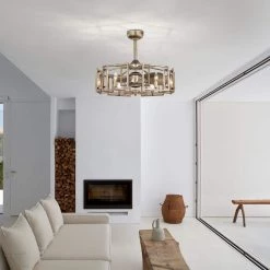 Neske 26.8 in. Indoor Silver Finish Ceiling Fan with Light Kit and Remote Included by Warehouse of Tiffany -Warehouse of Tiffany Shop silver warehouse of tiffany ceiling fans with lights dw01w05as 1f 1000