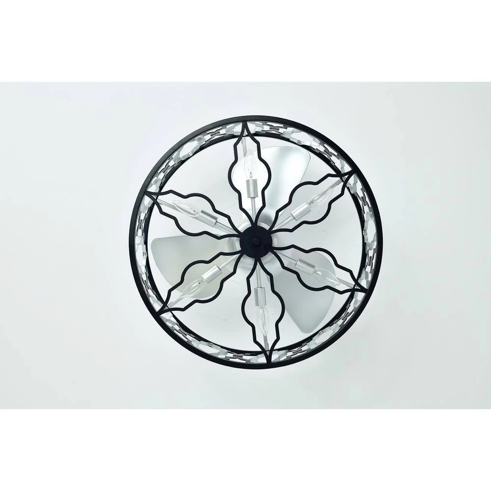 Netanel 24.4 in. Indoor Silver Finish Ceiling Fan with Light Kit and Remote Included by Warehouse of Tiffany 9 Netanel 24.4 in. Indoor Silver Finish Ceiling Fan with Light Kit and Remote Included by Warehouse of Tiffany - Image 7