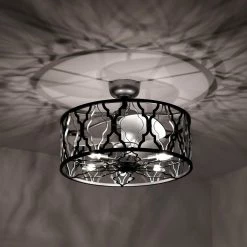 Netanel 24.4 in. Indoor Silver Finish Ceiling Fan with Light Kit and Remote Included by Warehouse of Tiffany 15 Netanel 24.4 in. Indoor Silver Finish Ceiling Fan with Light Kit and Remote Included by Warehouse of Tiffany -Warehouse of Tiffany Shop silver warehouse of tiffany ceiling fans with lights dw01w07ms 4f 1000