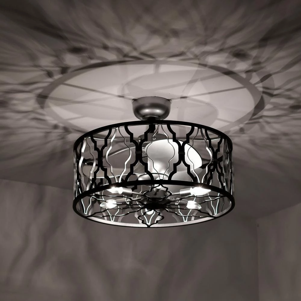 Netanel 24.4 in. Indoor Silver Finish Ceiling Fan with Light Kit and Remote Included by Warehouse of Tiffany 7 Netanel 24.4 in. Indoor Silver Finish Ceiling Fan with Light Kit and Remote Included by Warehouse of Tiffany - Image 5