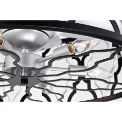 Netanel 24.4 in. Indoor Silver Finish Ceiling Fan with Light Kit and Remote Included by Warehouse of Tiffany 18 Netanel 24.4 in. Indoor Silver Finish Ceiling Fan with Light Kit and Remote Included by Warehouse of Tiffany -Warehouse of Tiffany Shop silver warehouse of tiffany ceiling fans with lights dw01w07ms fa 1000