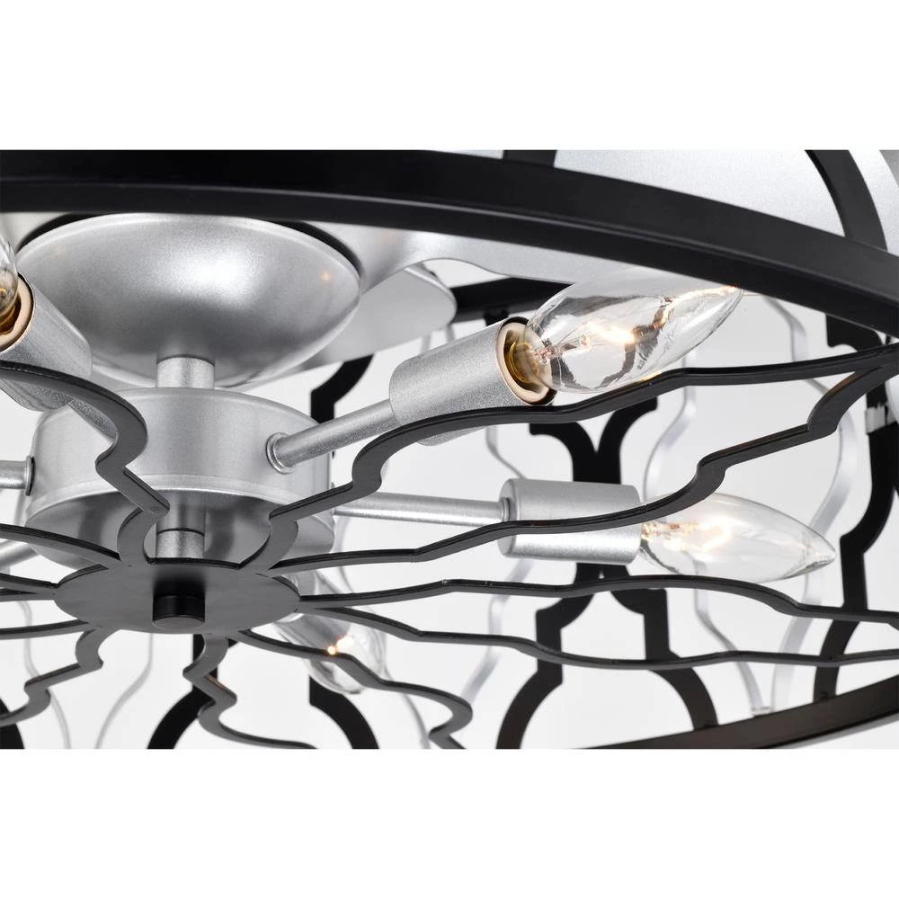 Netanel 24.4 in. Indoor Silver Finish Ceiling Fan with Light Kit and Remote Included by Warehouse of Tiffany 10 Netanel 24.4 in. Indoor Silver Finish Ceiling Fan with Light Kit and Remote Included by Warehouse of Tiffany - Image 8