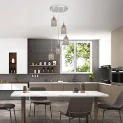 Lilah 5-Light Indoor Silver Cluster Cylinder Pendant Light with Light Kit by Warehouse of Tiffany -Warehouse of Tiffany Shop silver warehouse of tiffany chandeliers imp54j 5fs 31 1000