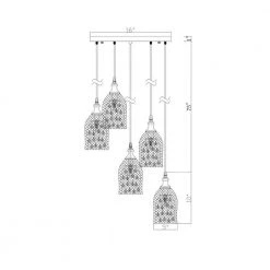 Lilah 5-Light Indoor Silver Cluster Cylinder Pendant Light with Light Kit by Warehouse of Tiffany -Warehouse of Tiffany Shop silver warehouse of tiffany chandeliers imp54j 5fs c3 1000