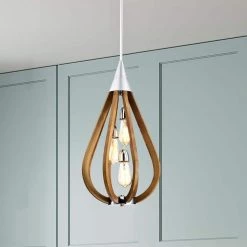 Flann 14 in. 3-Light Indoor Silver and Faux Wood Grain Standard Pendant Ceiling Light by Warehouse of Tiffany -Warehouse of Tiffany Shop silver warehouse of tiffany chandeliers imp808a 3 c3 1000