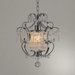 Veronica 1-Light Silver Crystal Indoor Hanging Chandelier by Warehouse of Tiffany -Warehouse of Tiffany Shop silver warehouse of tiffany chandeliers rl4025 40 1000