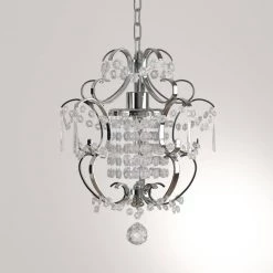 Veronica 1-Light Silver Crystal Indoor Hanging Chandelier by Warehouse of Tiffany -Warehouse of Tiffany Shop silver warehouse of tiffany chandeliers rl4025 a0 1000