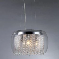 Nereids 4-Light Crystal Chandelier with Shade by Warehouse of Tiffany