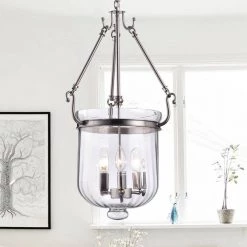 Winfield 14 in. 3-Light Indoor Silver Pendant Lamp with Light Kit by Warehouse of Tiffany 7 Winfield 14 in. 3-Light Indoor Silver Pendant Lamp with Light Kit by Warehouse of Tiffany -Warehouse of Tiffany Shop silver warehouse of tiffany chandeliers rl8155nk 31 1000