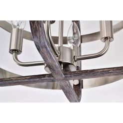 Kasia 14 in. 4-Light Indoor Satin Silver and Faux Wood Grain Finish Flush Mount with Light Kit by Warehouse of Tiffany -Warehouse of Tiffany Shop silver warehouse of tiffany flush mount lights 2032 4 1d 1000