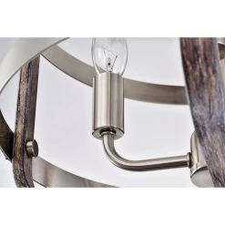 Kasia 14 in. 4-Light Indoor Satin Silver and Faux Wood Grain Finish Flush Mount with Light Kit by Warehouse of Tiffany -Warehouse of Tiffany Shop silver warehouse of tiffany flush mount lights 2032 4 1f 1000