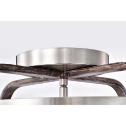 Kasia 14 in. 4-Light Indoor Satin Silver and Faux Wood Grain Finish Flush Mount with Light Kit by Warehouse of Tiffany -Warehouse of Tiffany Shop silver warehouse of tiffany flush mount lights 2032 4 c3 1000