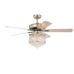 Jauni 52 in. Indoor Silver Finsh Remote Controlled Ceiling Fan with Light Kit by Warehouse of Tiffany
