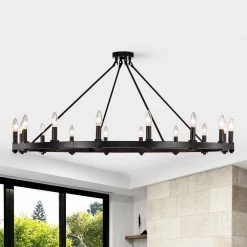 Paige 47.2 in. 16-Light Indoor Smith Iron Chandelier with Light Kit by Warehouse of Tiffany -Warehouse of Tiffany Shop smith iron warehouse of tiffany chandeliers md64 16si 4f 1000