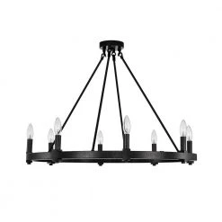 Gerrard 31.5 in. 8-Light Indoor Smith Iron Chandelier with Light Kit by Warehouse of Tiffany -Warehouse of Tiffany Shop smith iron warehouse of tiffany chandeliers md64 8si 44 1000