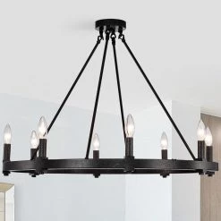 Gerrard 31.5 in. 8-Light Indoor Smith Iron Chandelier with Light Kit by Warehouse of Tiffany -Warehouse of Tiffany Shop smith iron warehouse of tiffany chandeliers md64 8si 4f 1000