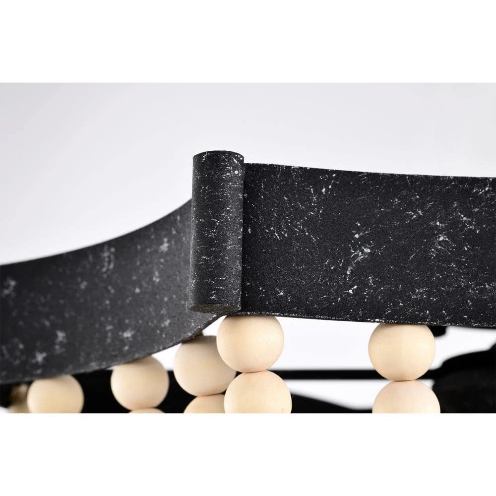 Xasan 19 in. 3-Light Indoor Weathered Black and Beige Semi-Flush Mount Light with Light Kit by Warehouse of Tiffany 8 Xasan 19 in. 3-Light Indoor Weathered Black and Beige Semi-Flush Mount Light with Light Kit by Warehouse of Tiffany - Image 6