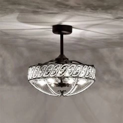 Sandi 24 in. 6-Light Indoor Weathered Dark Grey Ceiling Fan with Light Kit by Warehouse of Tiffany -Warehouse of Tiffany Shop weathered dark grey warehouse of tiffany ceiling fans with lights dl01p11ac c3 1000