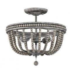 Pocany 16 in. 2-Light Indoor Weathered Grey Semi-Flush Mount Ceiling Light with Light Kit by Warehouse of Tiffany -Warehouse of Tiffany Shop weathered gray warehouse of tiffany flush mount lights imc816a 2 4f 1000