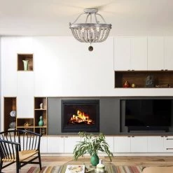 Onos 17 in. 3-Light Indoor Weathered Grey Semi-Flush Mount Light with Light Kit by Warehouse of Tiffany -Warehouse of Tiffany Shop weathered grey warehouse of tiffany flush mount lights imc840 3 31 1000